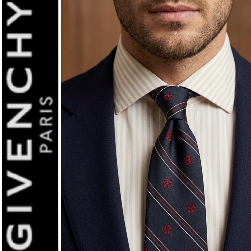 🆕 Givenchy Italy Silk Tie - Picture 3 of 10